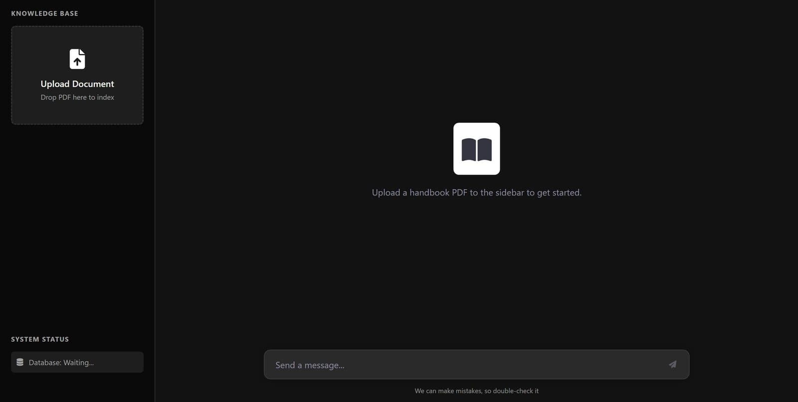 FaQ Assistant document chat interface