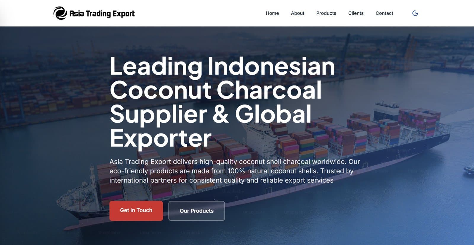 Asia Trading Export site with interactive globe